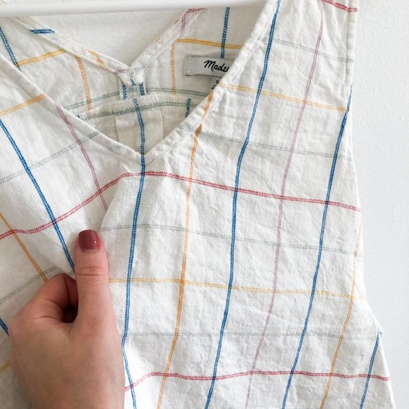 XXS Madewell Side-Tie Tank Top in Windowpane - Picture 4 of 7